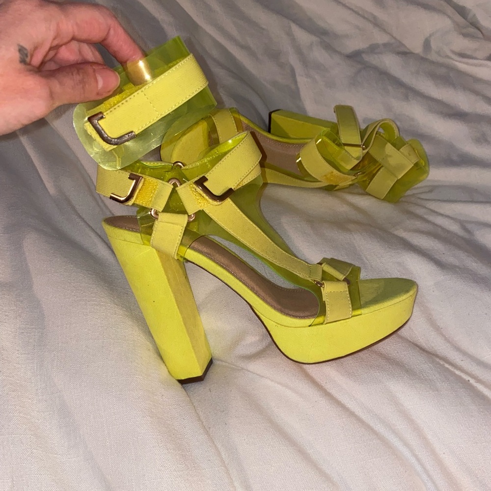 COPY - Neon yellow PVC detail heels
